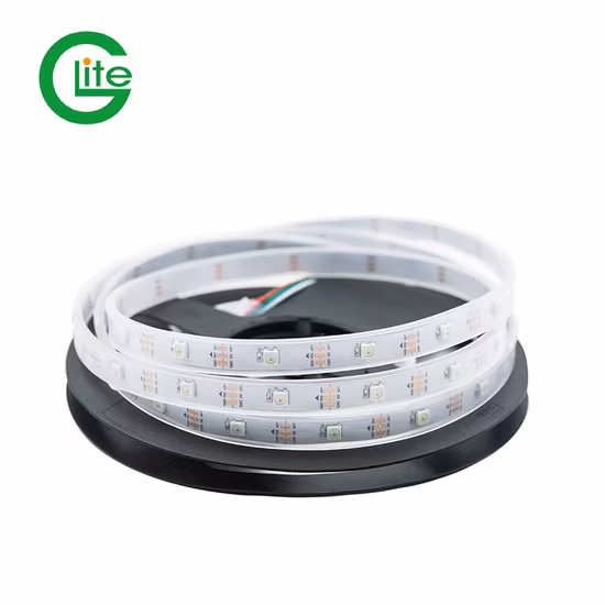 2년 보증, CE RoHS 인증서, RGB Ws2812b, 디지털 IC, 주소 지정이 가능한 유연한 프로그래밍 가능 LED 스트립 내장, 5V